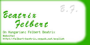 beatrix felbert business card